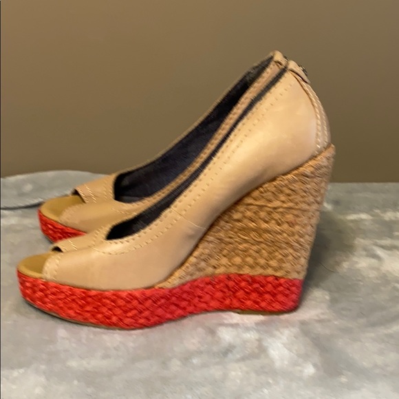 Calvin Klein Jeans Peep Toe Wedges Size 8.5 - Picture 4 of 11